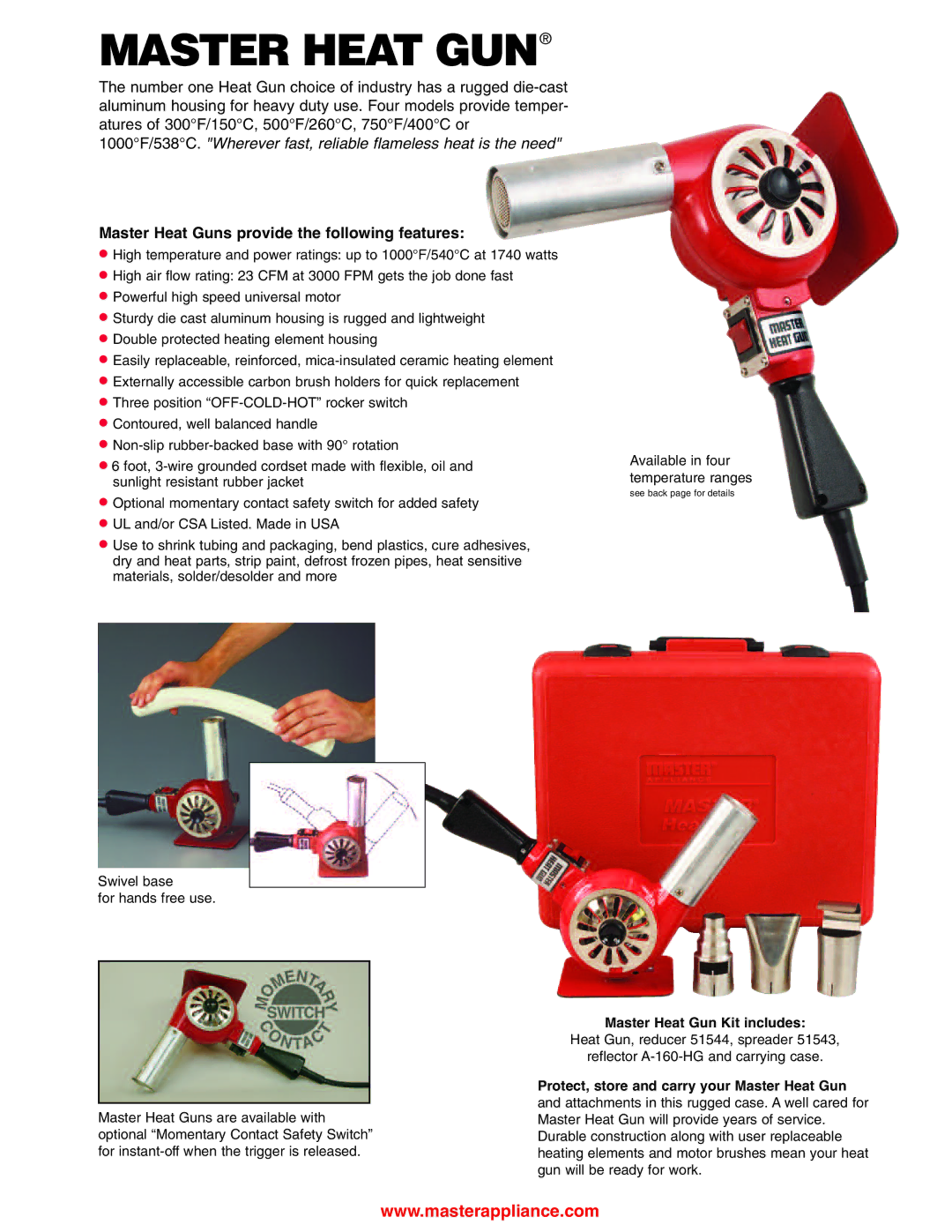 Master Appliance HG Series manual Masterheatgun 