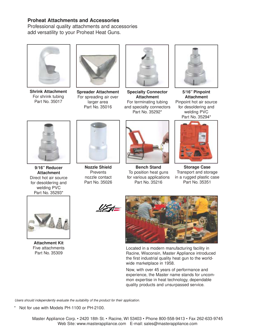 Master Appliance PH-2200-1, PH-1200K, PH-1200-1, PH-2200K manual Reducer 