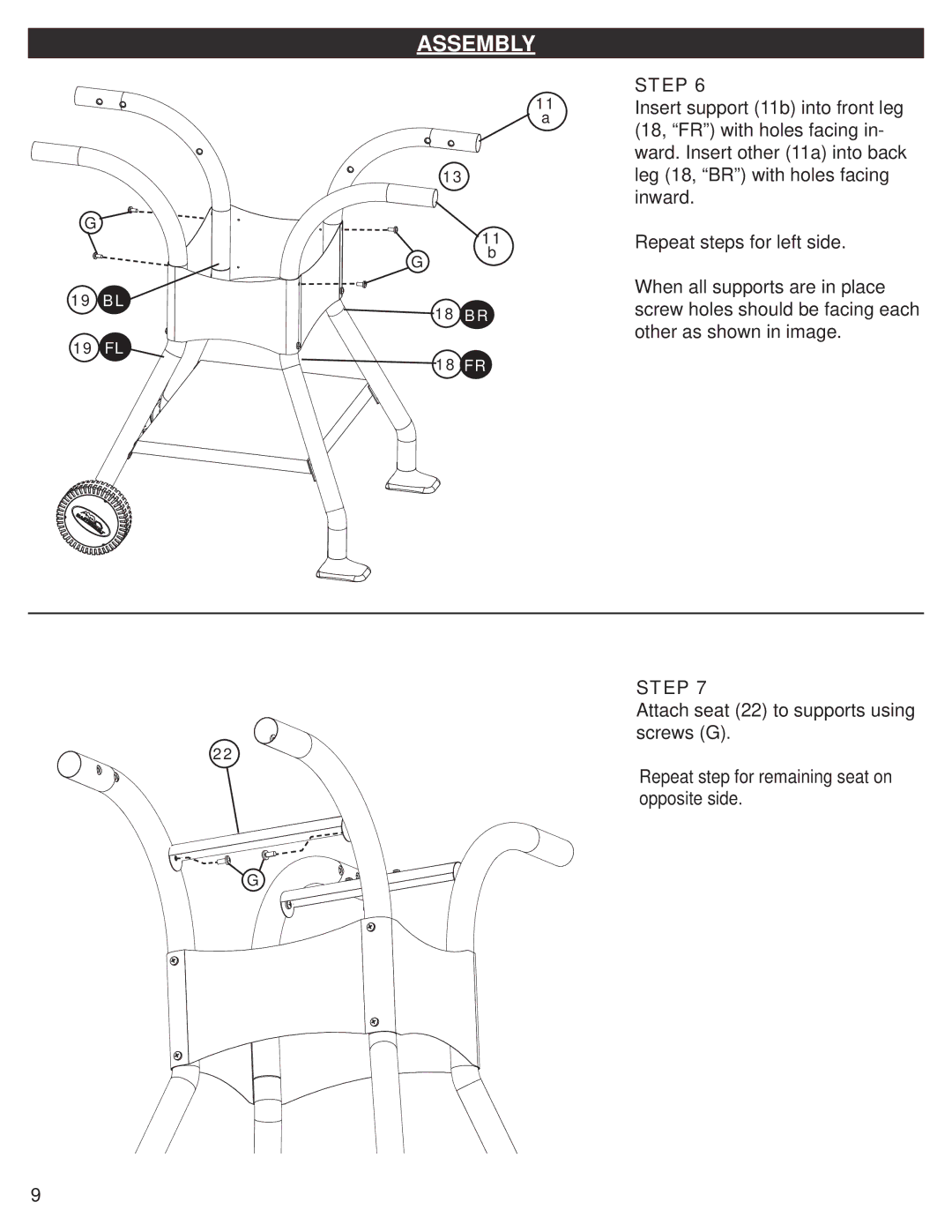 Master Bilt 20150213, 20150713, 20150513, 20150112, 20150613 manual 11 a 19 BL 18 BR 18 FR 