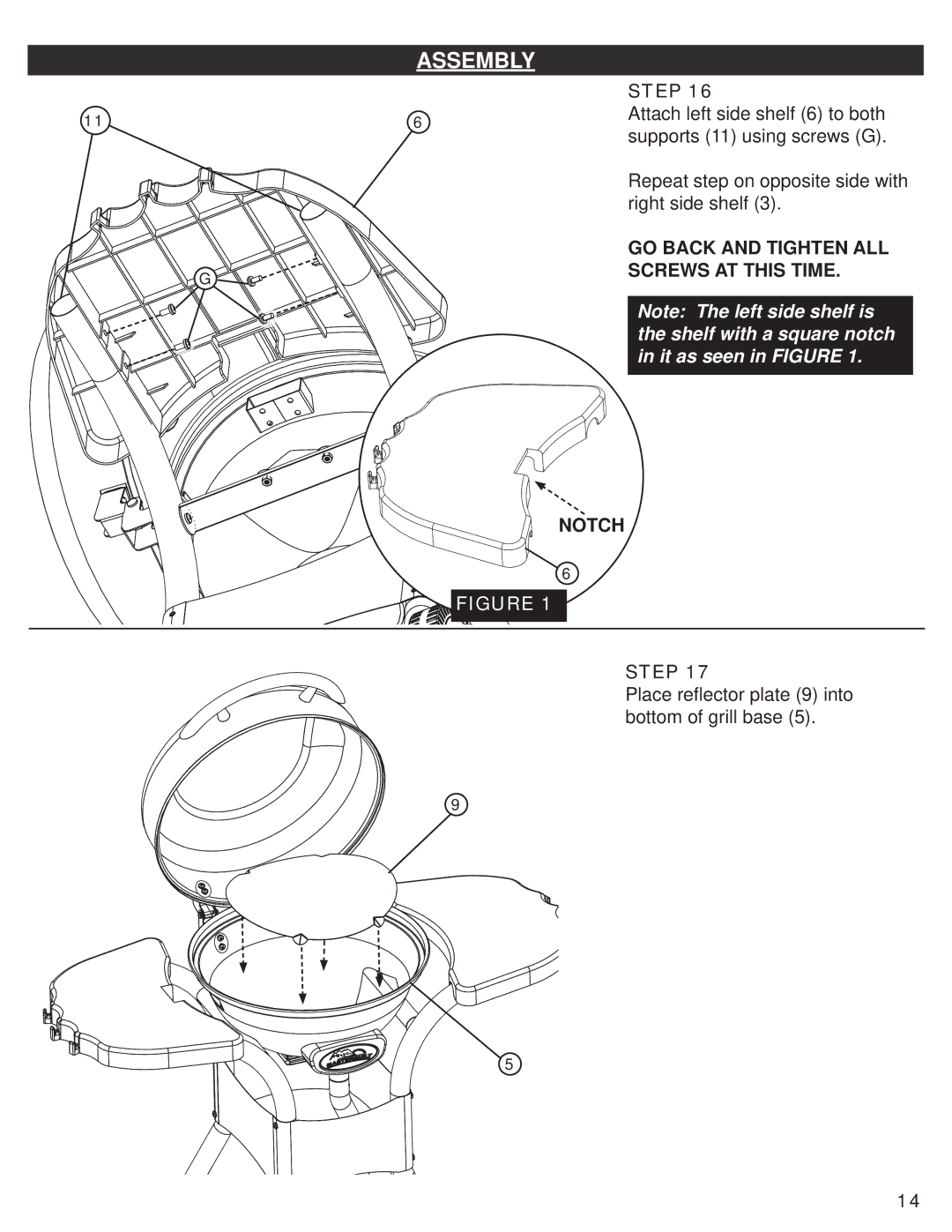 Master Bilt 20150213, 20150713, 20150513, 20150112, 20150613 manual GO Back and Tighten ALL Screws AT this Time Notch Step 