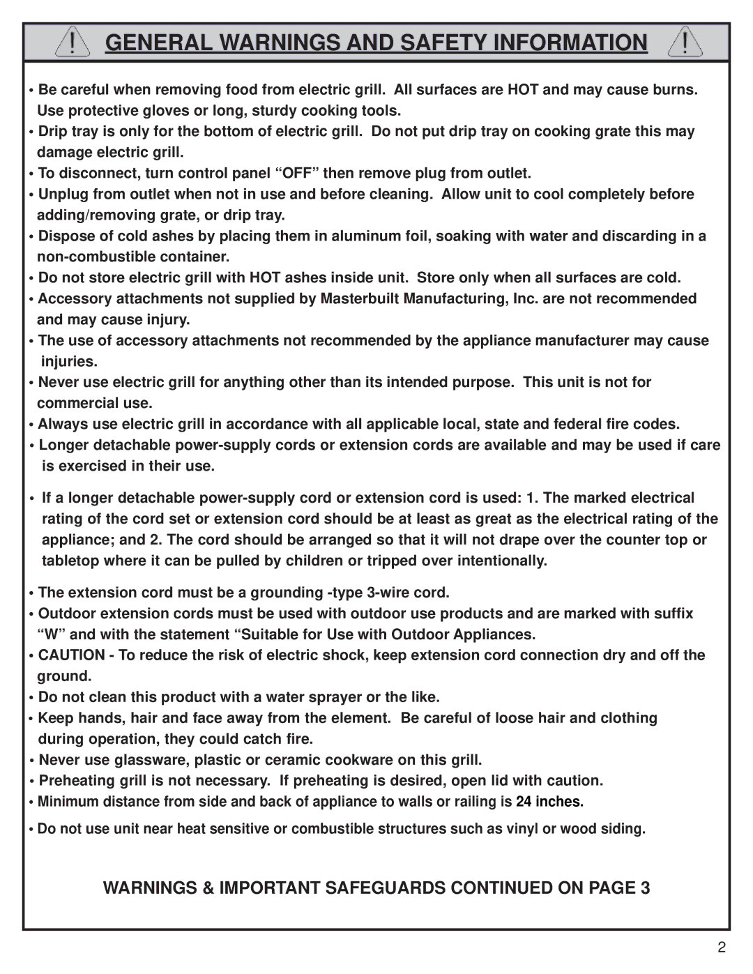 Master Bilt 20150112, 20150213, 20150713, 20150513, 20150613 manual General Warnings and Safety Information 