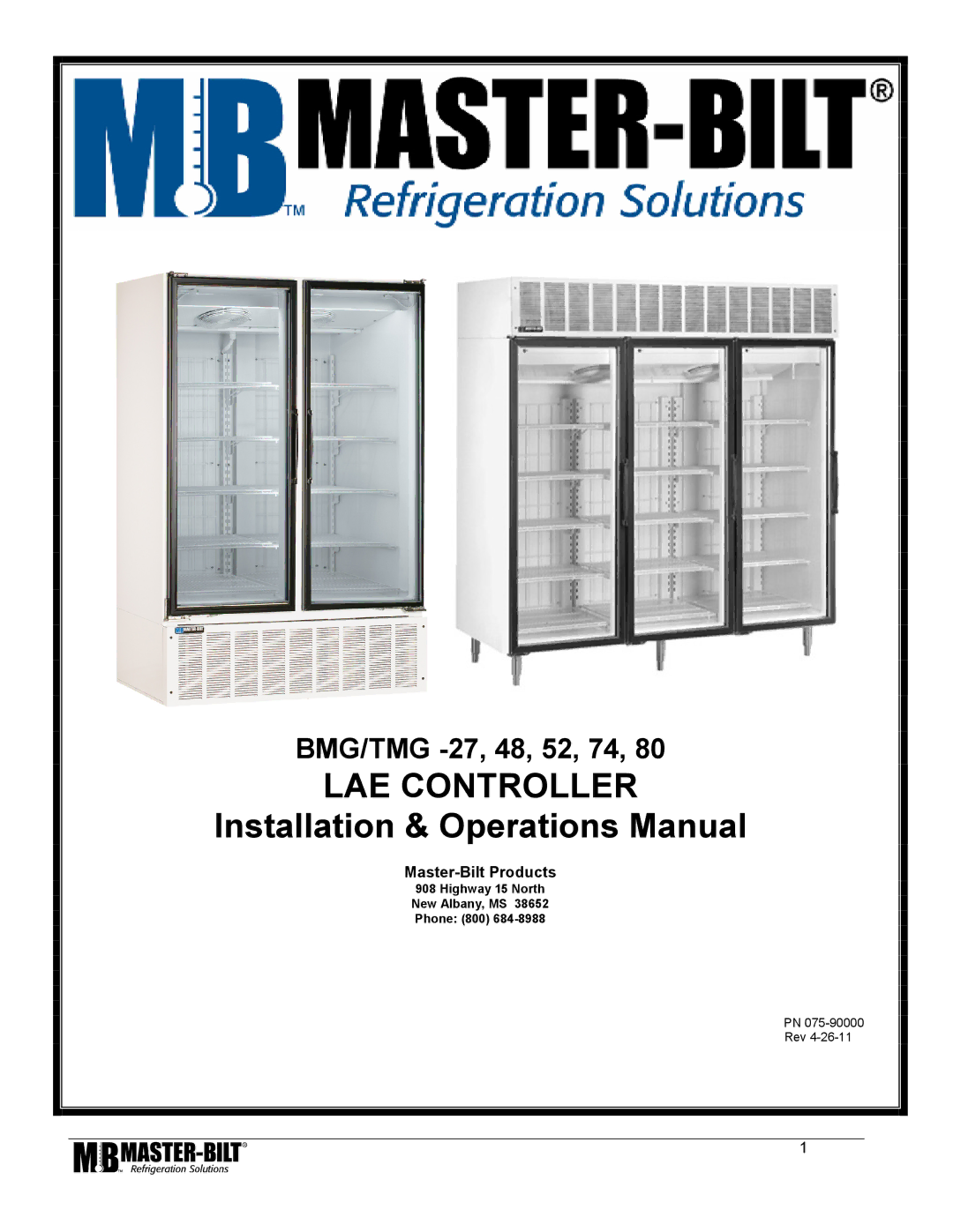 Master Bilt 80, BMG/TMG 27, 48, 74, 52 manual LAE Controller 