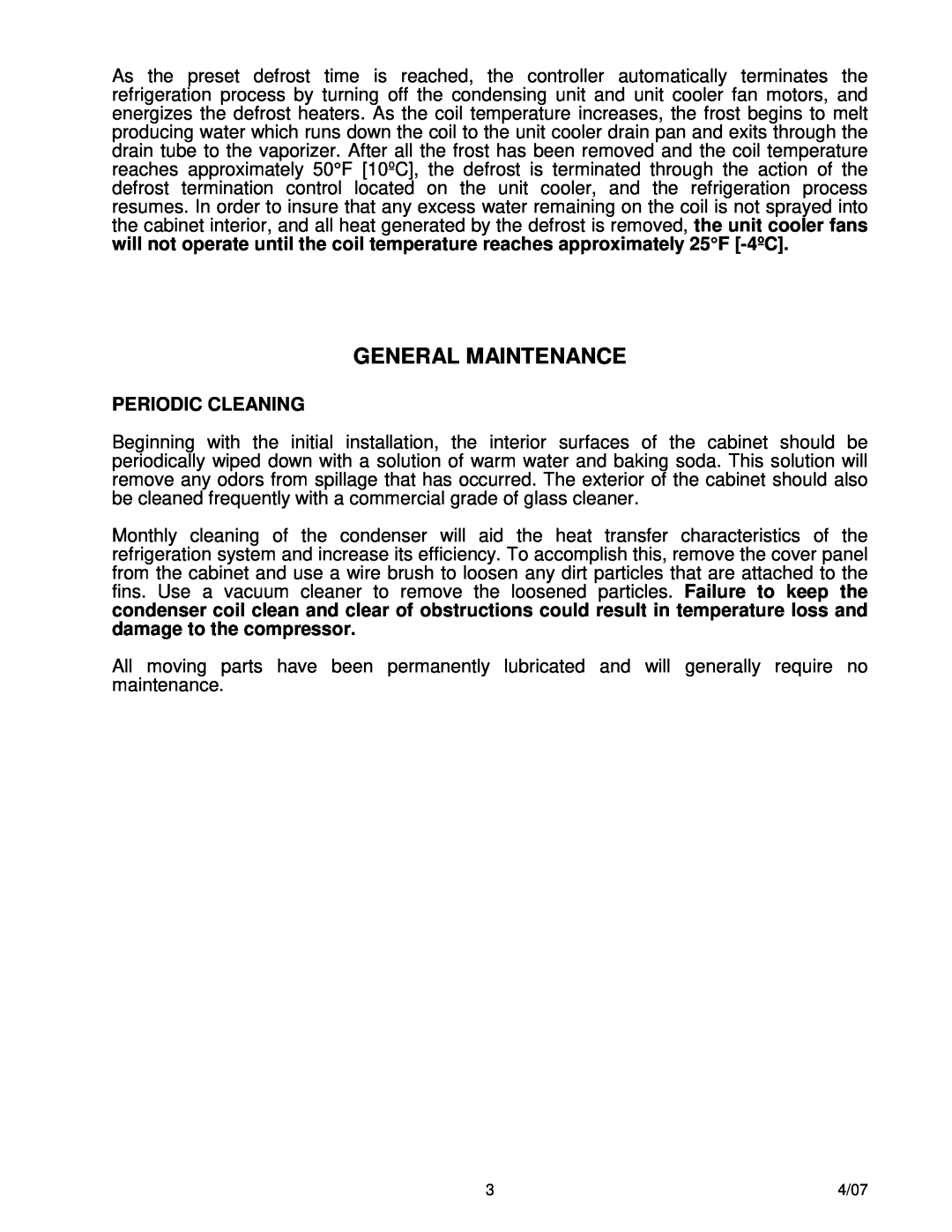 Master Bilt BSD Series manual General Maintenance, Periodic Cleaning 