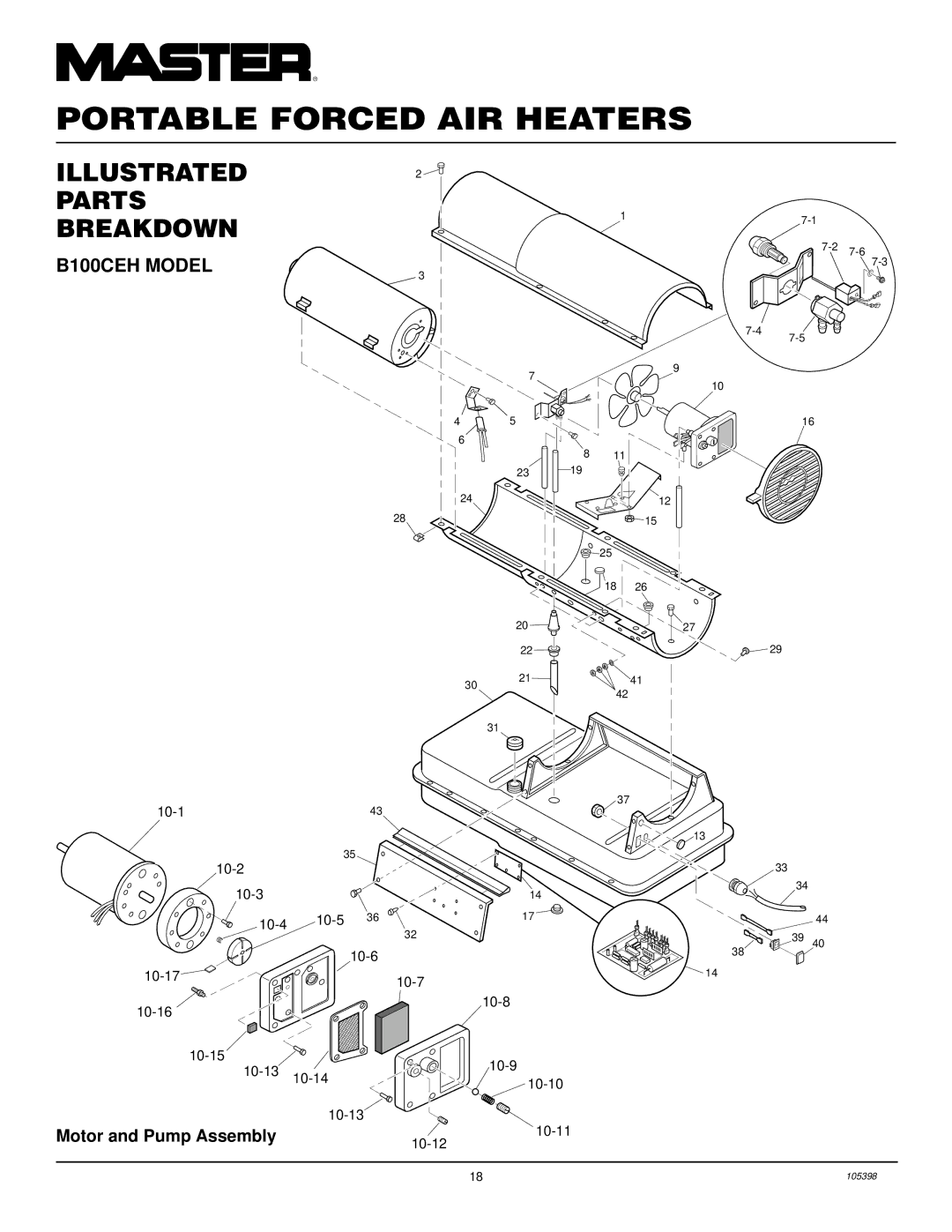 Master Lock B70CEH, B35CEH, B150CEH owner manual B100CEH Model 