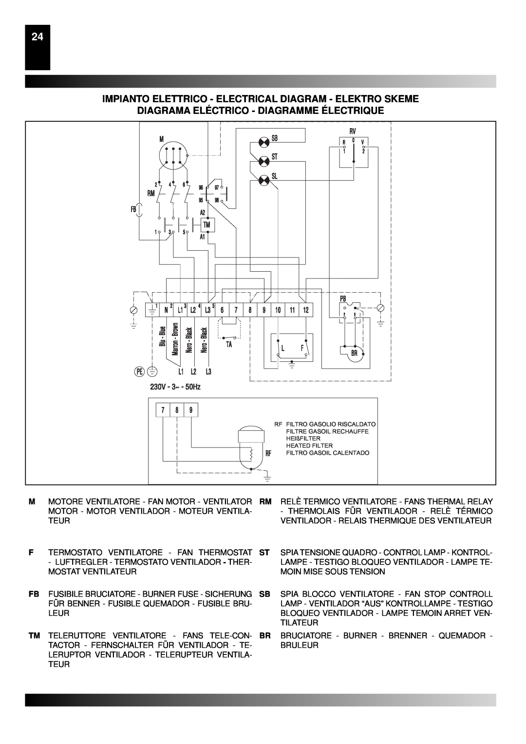 Master Lock BG 100 Impianto Elettrico - Electrical Diagram - Elektro Skeme, Diagrama Eléctrico - Diagramme Électrique 