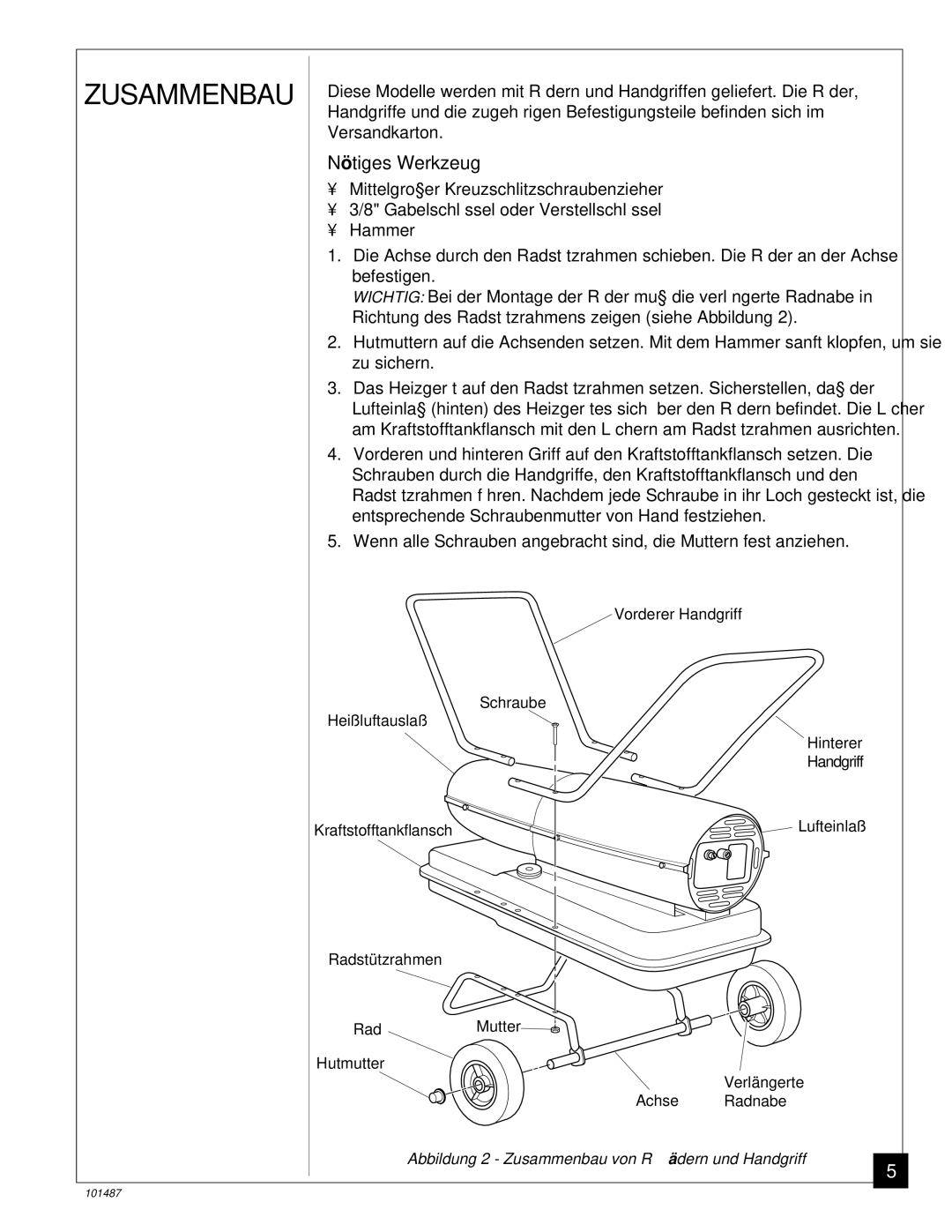 Master Lock BH150CE owner manual Zusammenbau, Nö tiges Werkzeug 