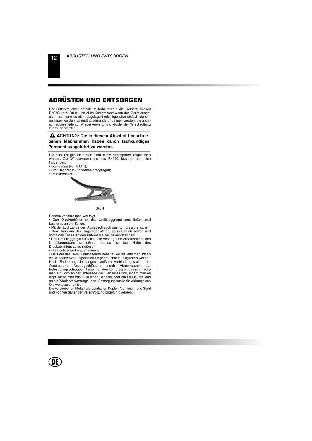 Master Lock DH 80, DH 40, DH 25, DH 55 owner manual Abrüsten UND Entsorgen 