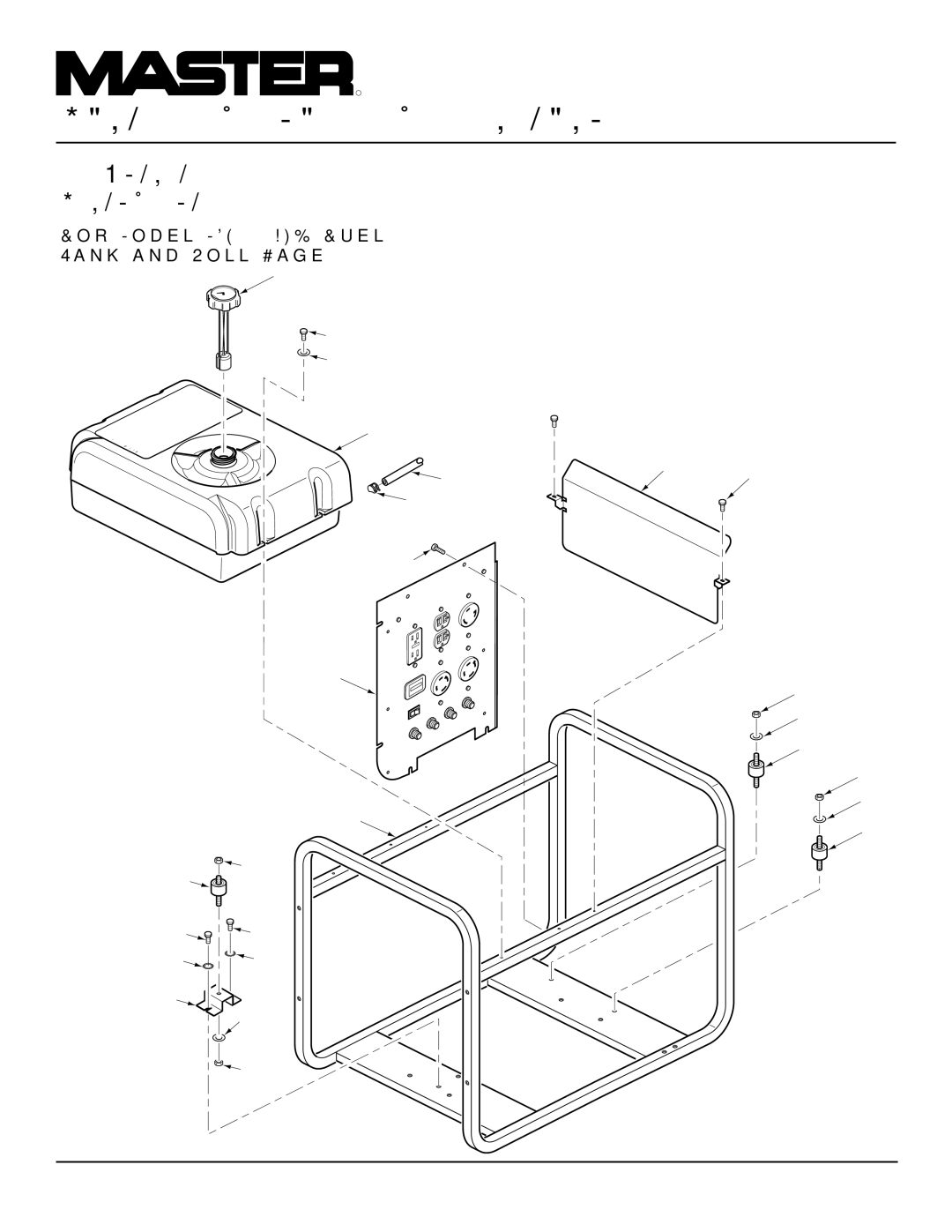 Master Lock MGH10000C installation manual Illustrated Parts List, For Model MGH8500AIE Fuel Tank and Roll Cage 