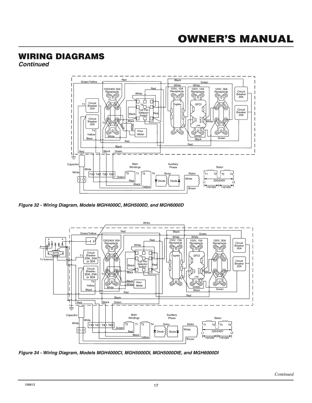 Master Lock MGH3000G, MGH6500IE installation manual Wiring Diagram, Models MGH4000C, MGH5000D, and MGH6000D 