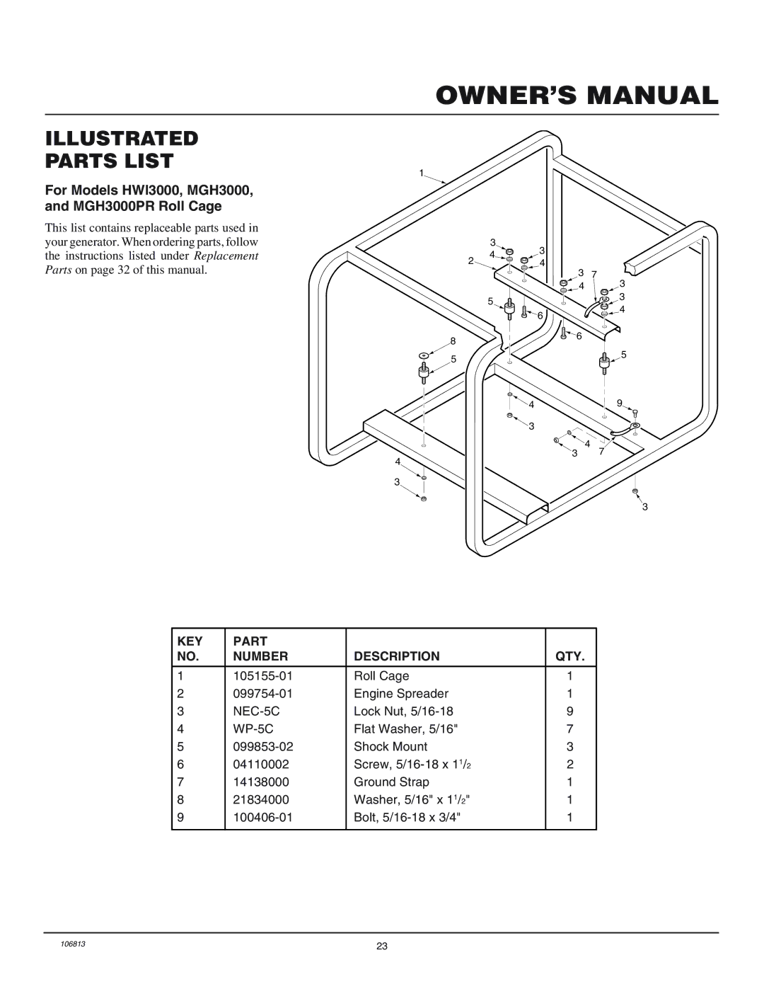 Master Lock MGH3000G, MGH6500IE installation manual For Models HWI3000, MGH3000 MGH3000PR Roll Cage 