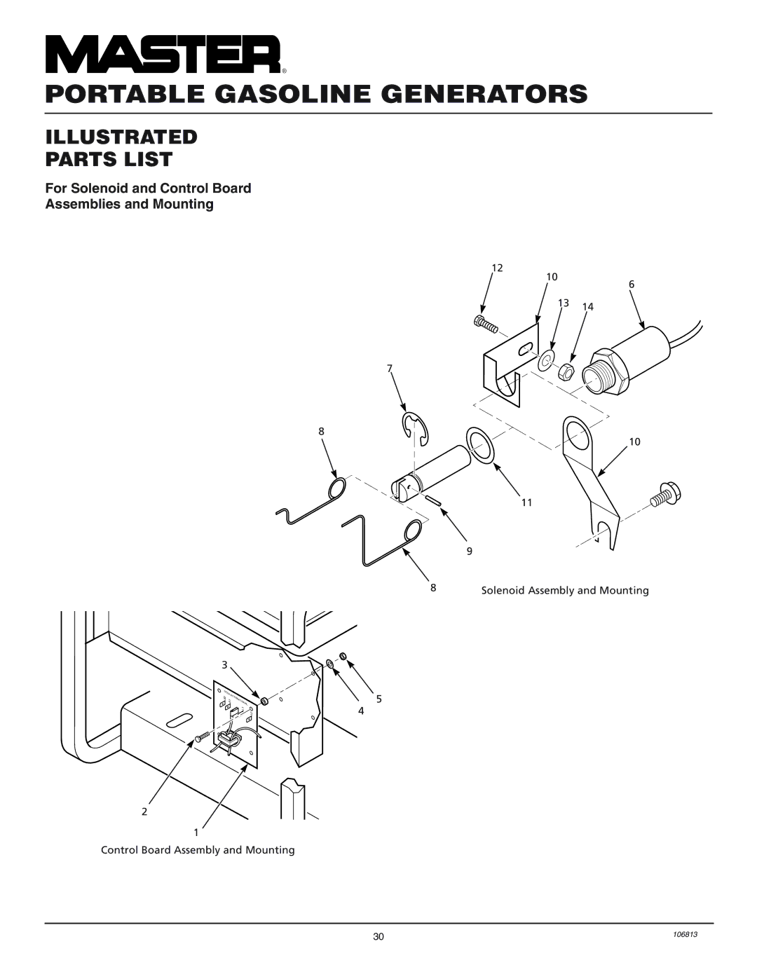 Master Lock MGH6500IE, MGH3000G installation manual For Solenoid and Control Board Assemblies and Mounting 