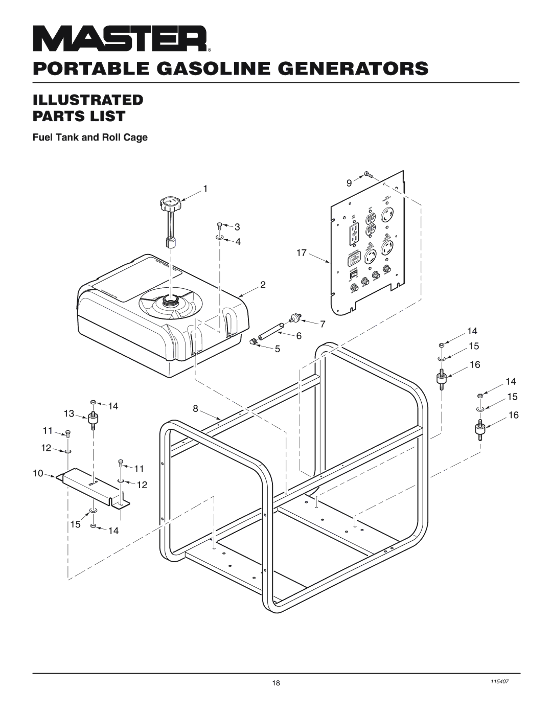 Master Lock MGH8500IE installation manual Fuel Tank and Roll Cage 