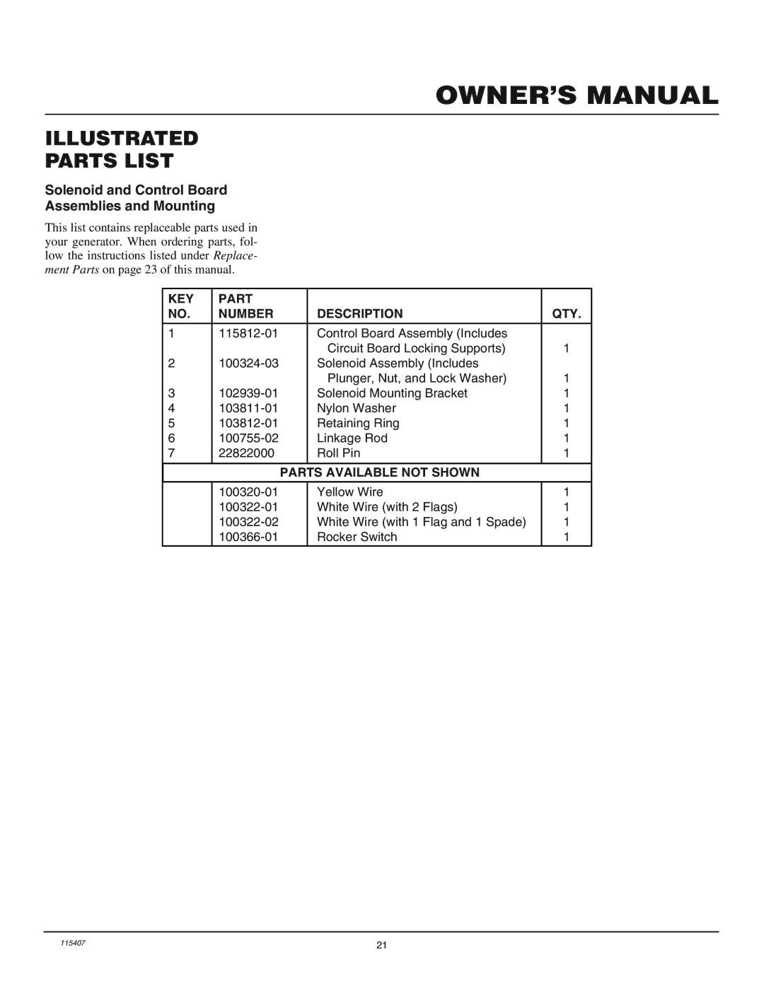 Master Lock MGH8500IE installation manual Illustrated Parts List 