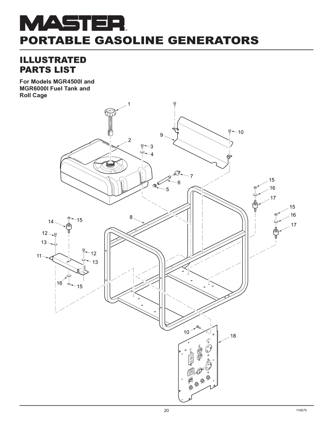 Master Lock MGR2900A, MGR4500I, MGR6000I installation manual For Models MGR4500I MGR6000I Fuel Tank Roll Cage, Inform 