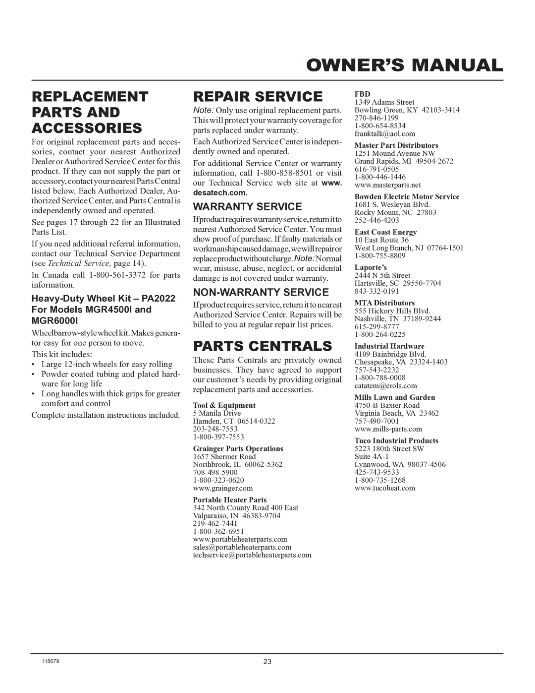 Master Lock MGR2900A, MGR4500I, MGR6000I Replacement Parts and Accessories, Repair Service, Parts Centrals 