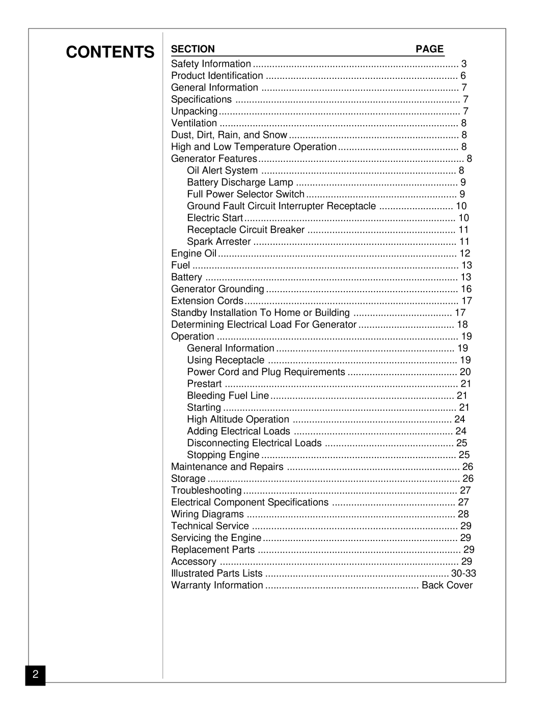 Master Lock MGY5000 installation manual Contents 