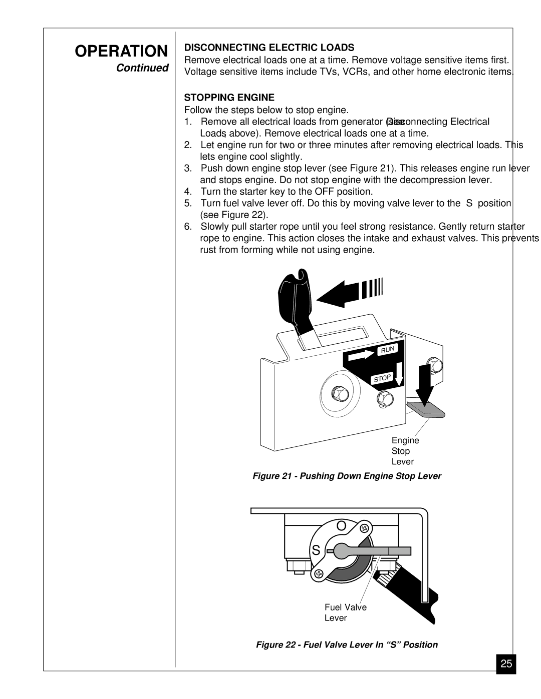 Master Lock MGY5000 installation manual Disconnecting Electric Loads, Stopping Engine 