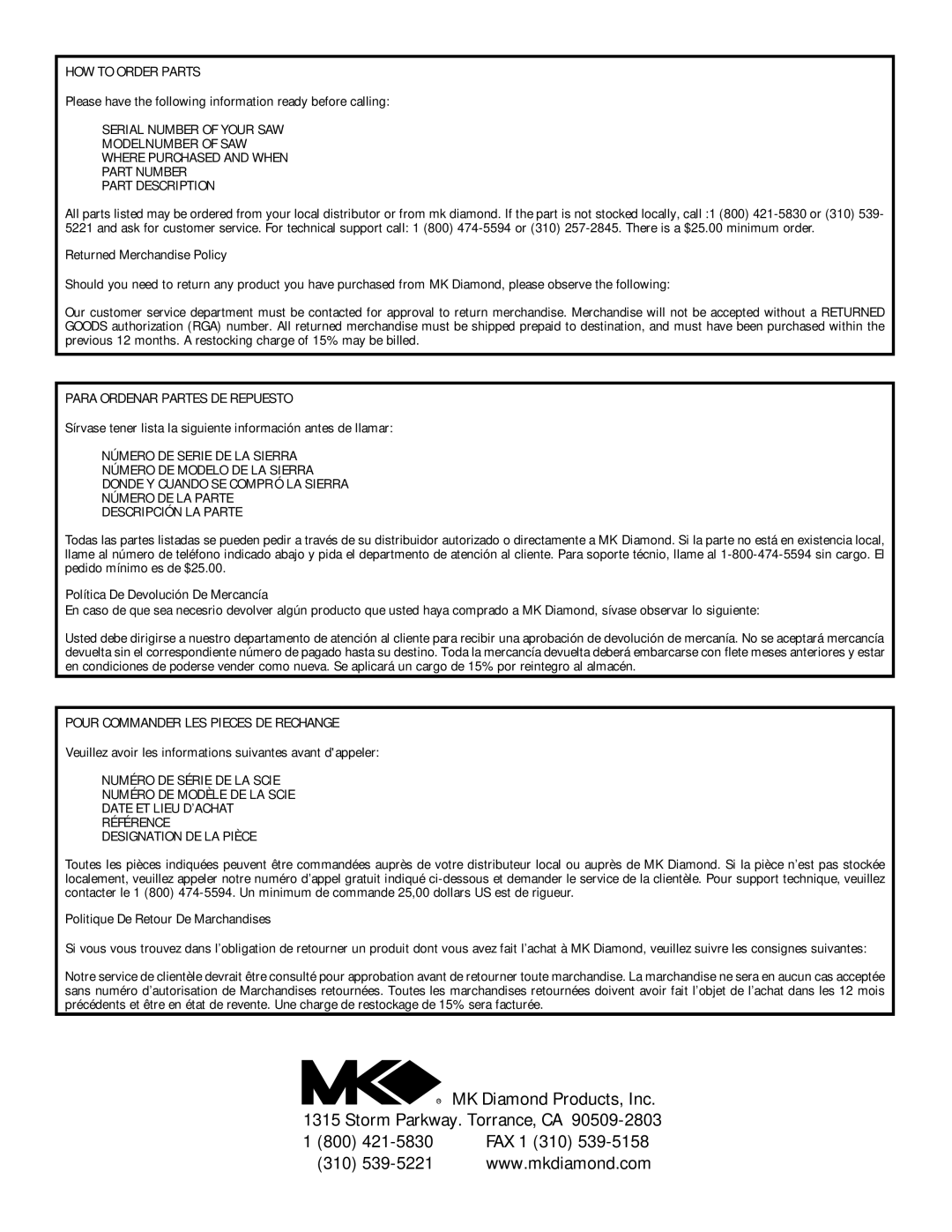 Master Lock MK-470 owner manual 310 