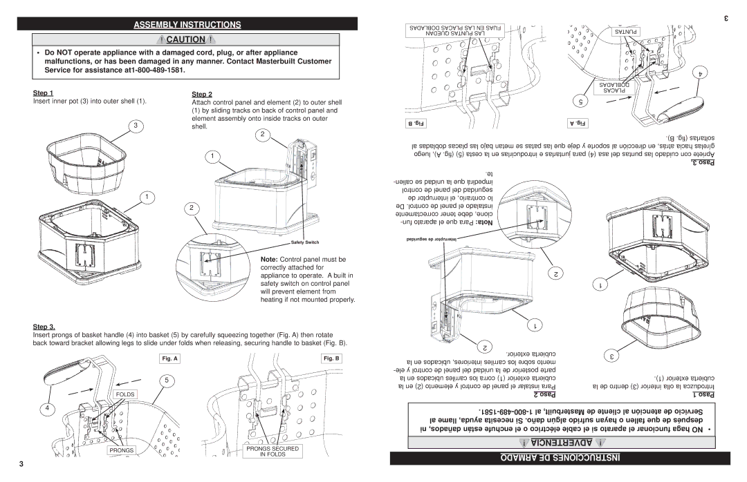 Masterbuilt 20010610 manual Assembly Instructions, Armado DE Instrucciones 