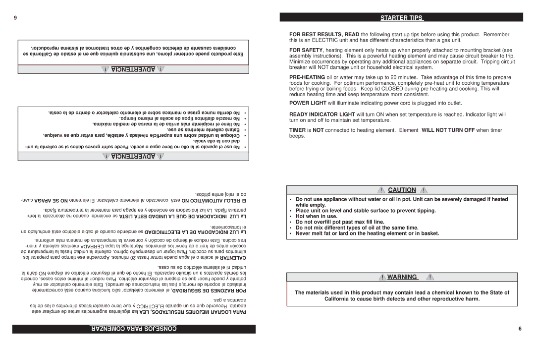 Masterbuilt 20010610 manual Comenzar Para Consejos Starter Tips 