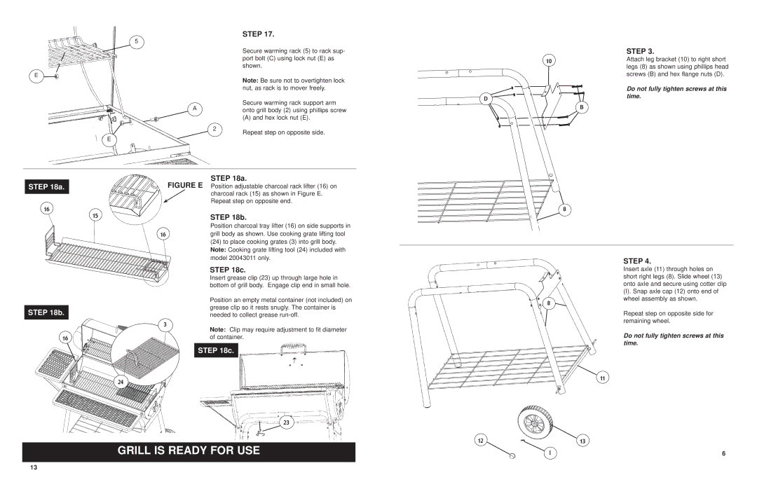 Masterbuilt 20043011, 20043111 manual Grill is Ready for USE 