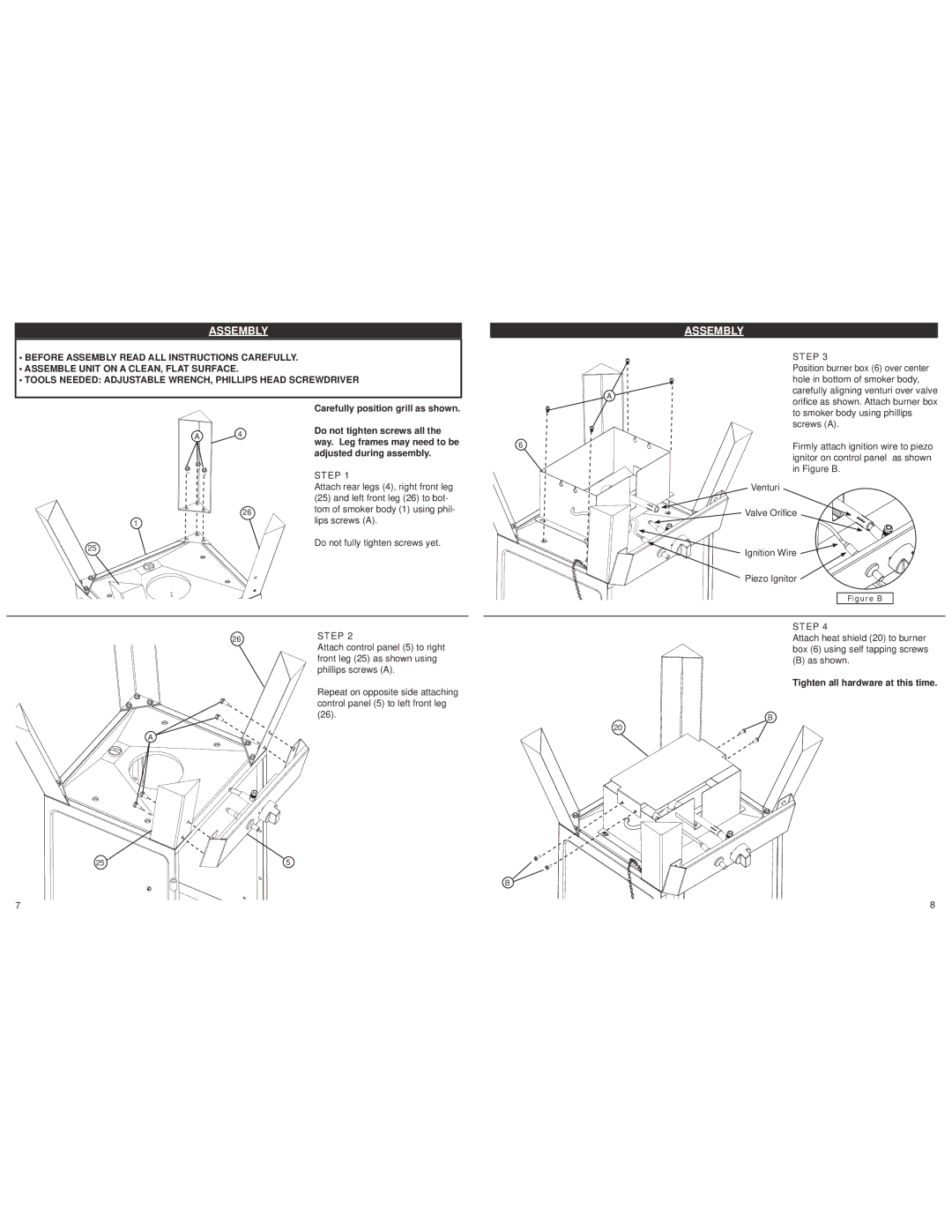 Masterbuilt 20051011 manual Assembly, Step 