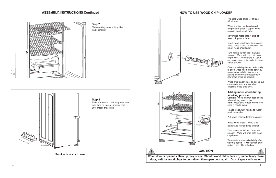 Masterbuilt 20070407 manual HOW to USE Wood Chip Loader, Adding more wood during smoking process 