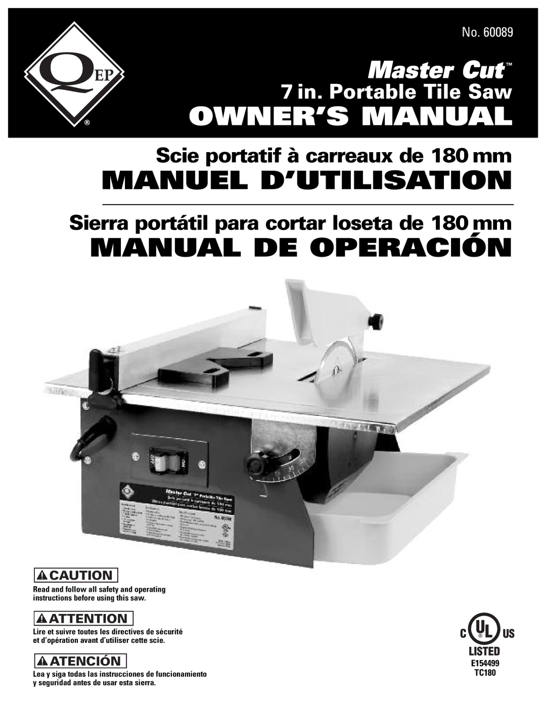 Masterbuilt 60089 owner manual Manuel D’UTILISATION 