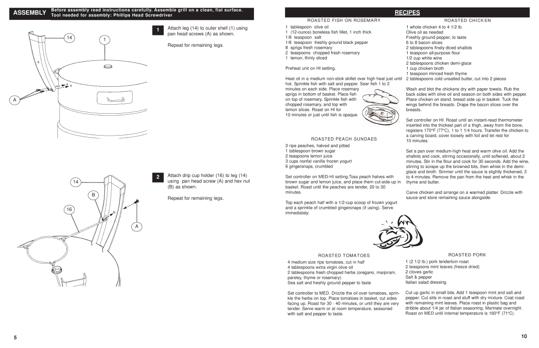 Masterbuilt 9010090017090317, 20100809 operation manual Assembly, Recipes 