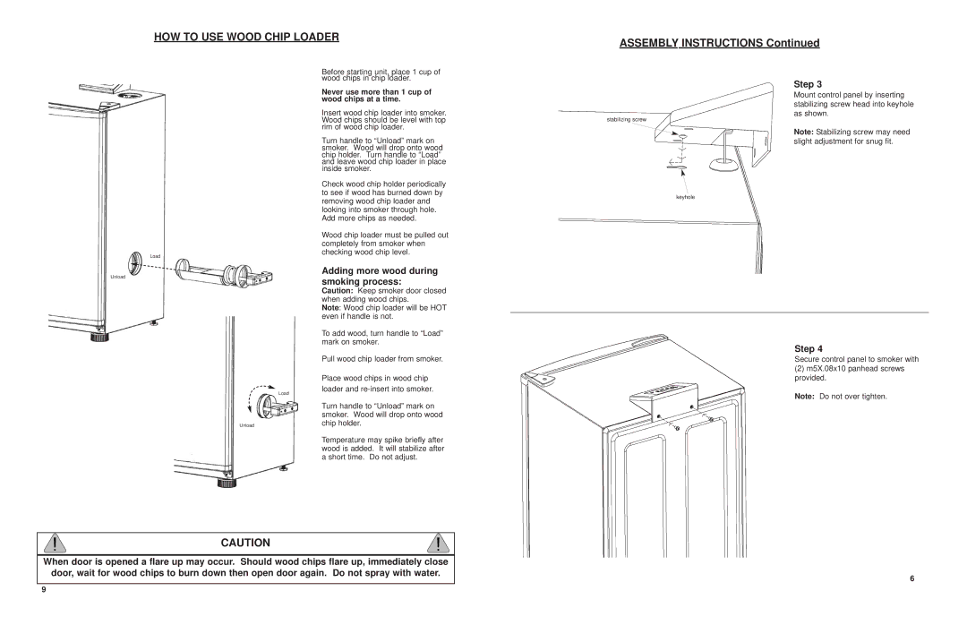 Masterbuilt 20070910 manual HOW to USE Wood Chip Loader, Assembly Instructions, Adding more wood during, Smoking process 