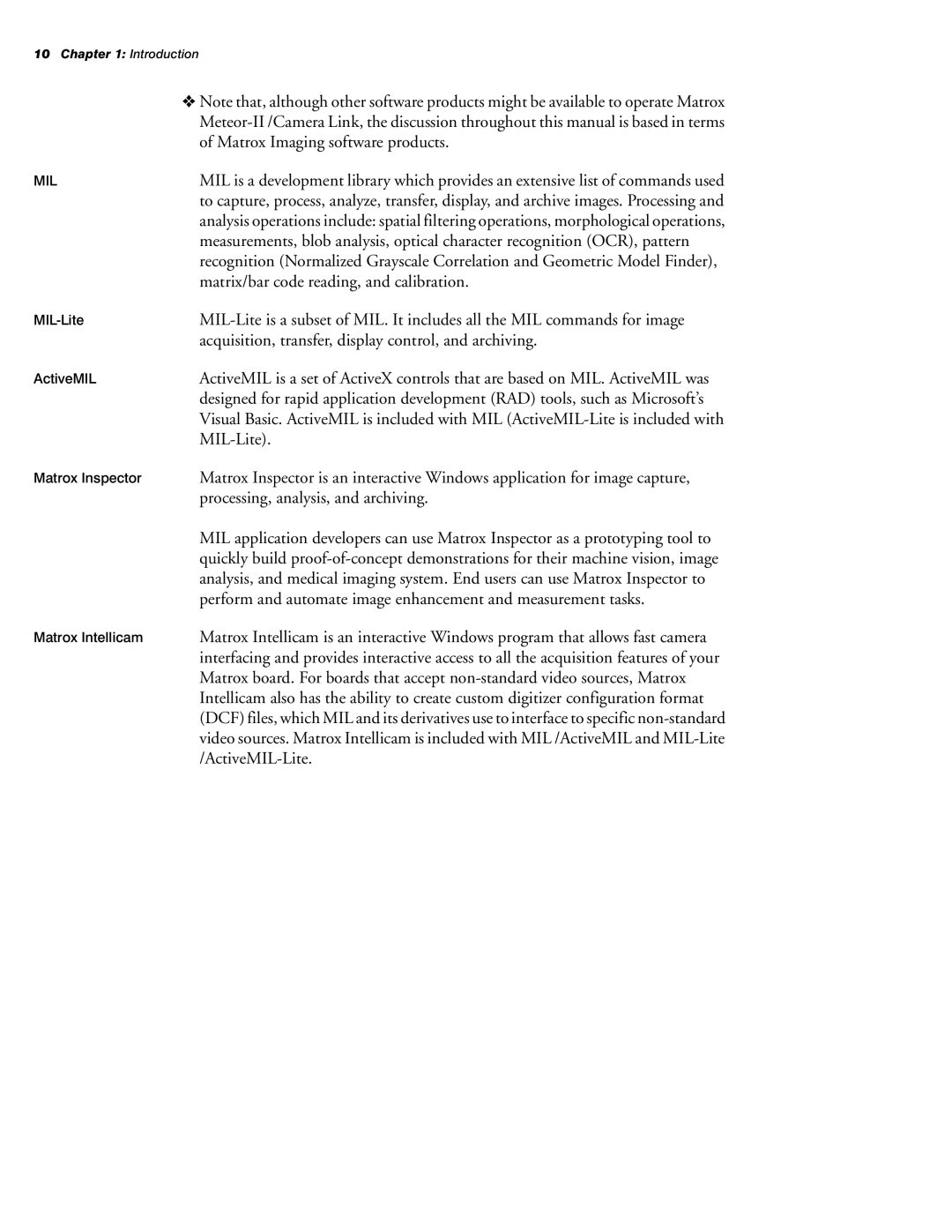 Matrox Electronic Systems 10760-101-0200 manual Matrix/bar code reading, and calibration, ActiveMIL-Lite 