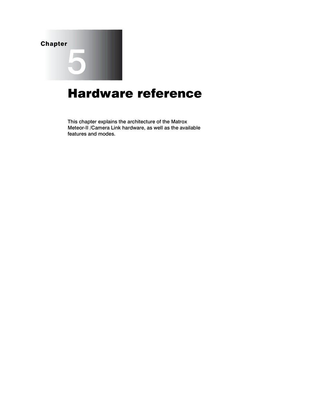 Matrox Electronic Systems 10760-101-0200 manual Hardware reference 