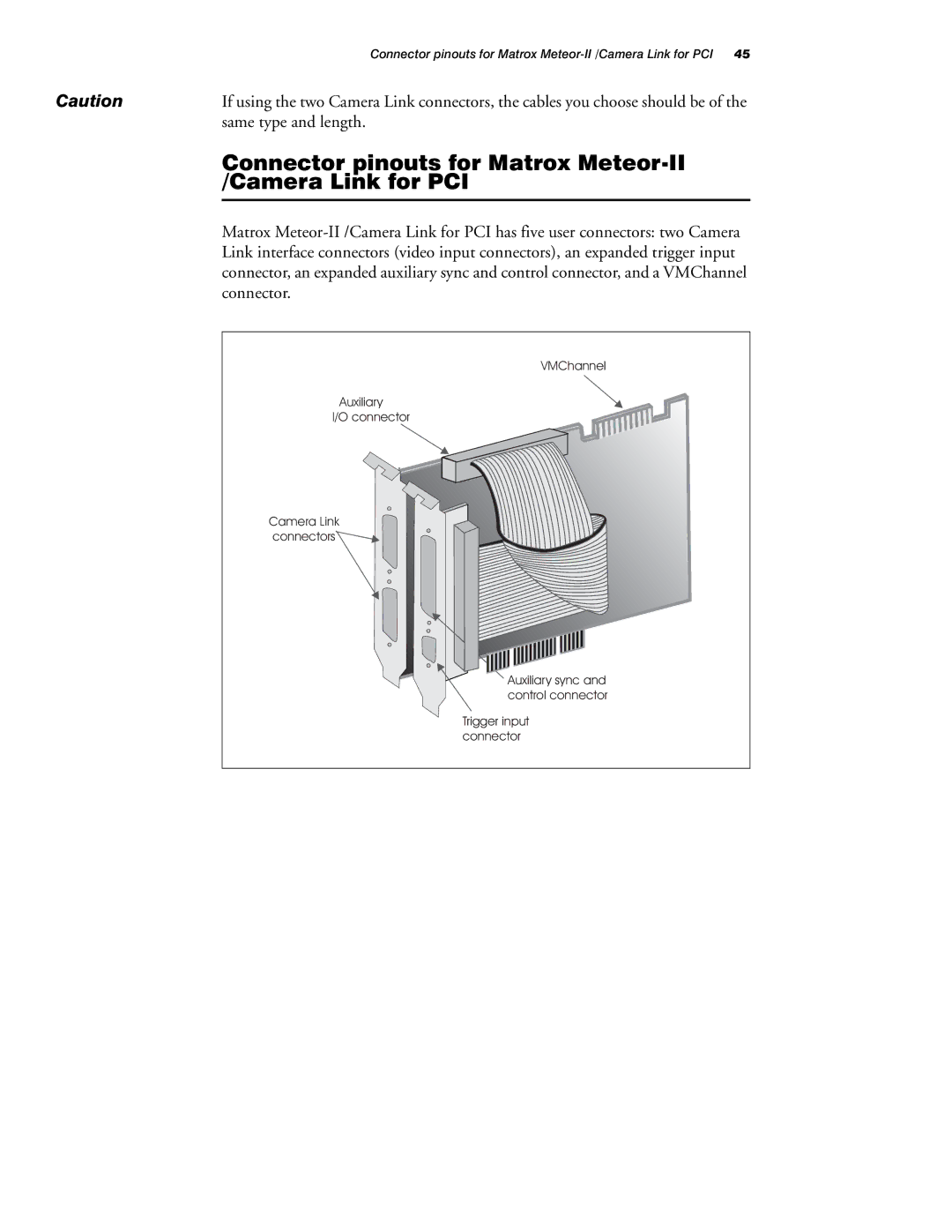 Matrox Electronic Systems 10760-101-0200 manual Connector pinouts for Matrox Meteor-II /Camera Link for PCI 