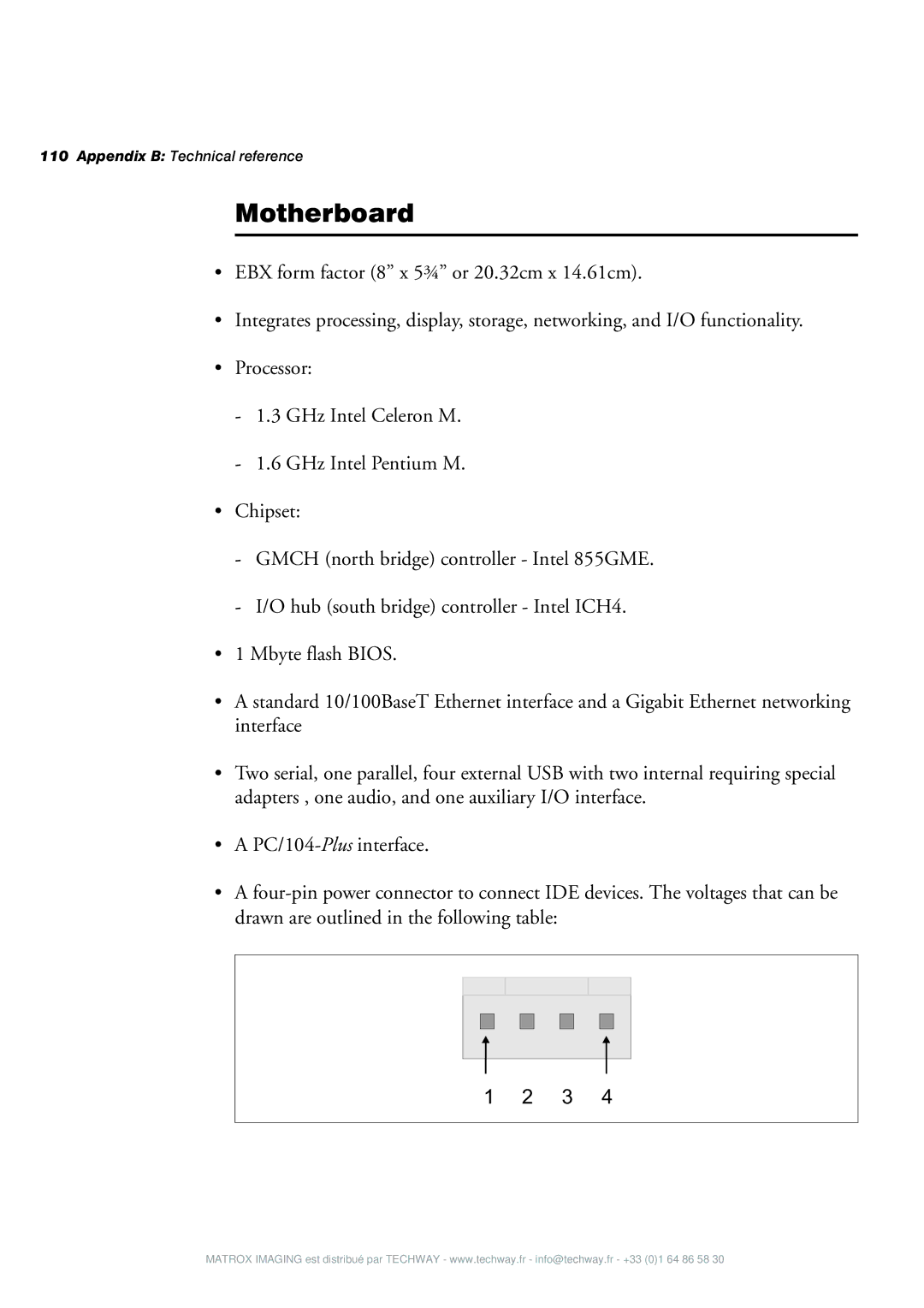 Matrox Electronic Systems 4SIGHT-M manual Appendix B Technical reference 