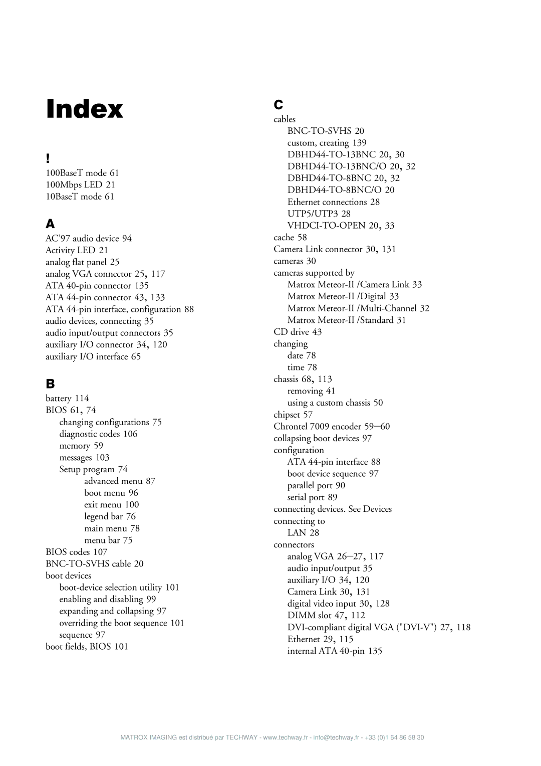 Matrox Electronic Systems 4SIGHT-M manual Index 