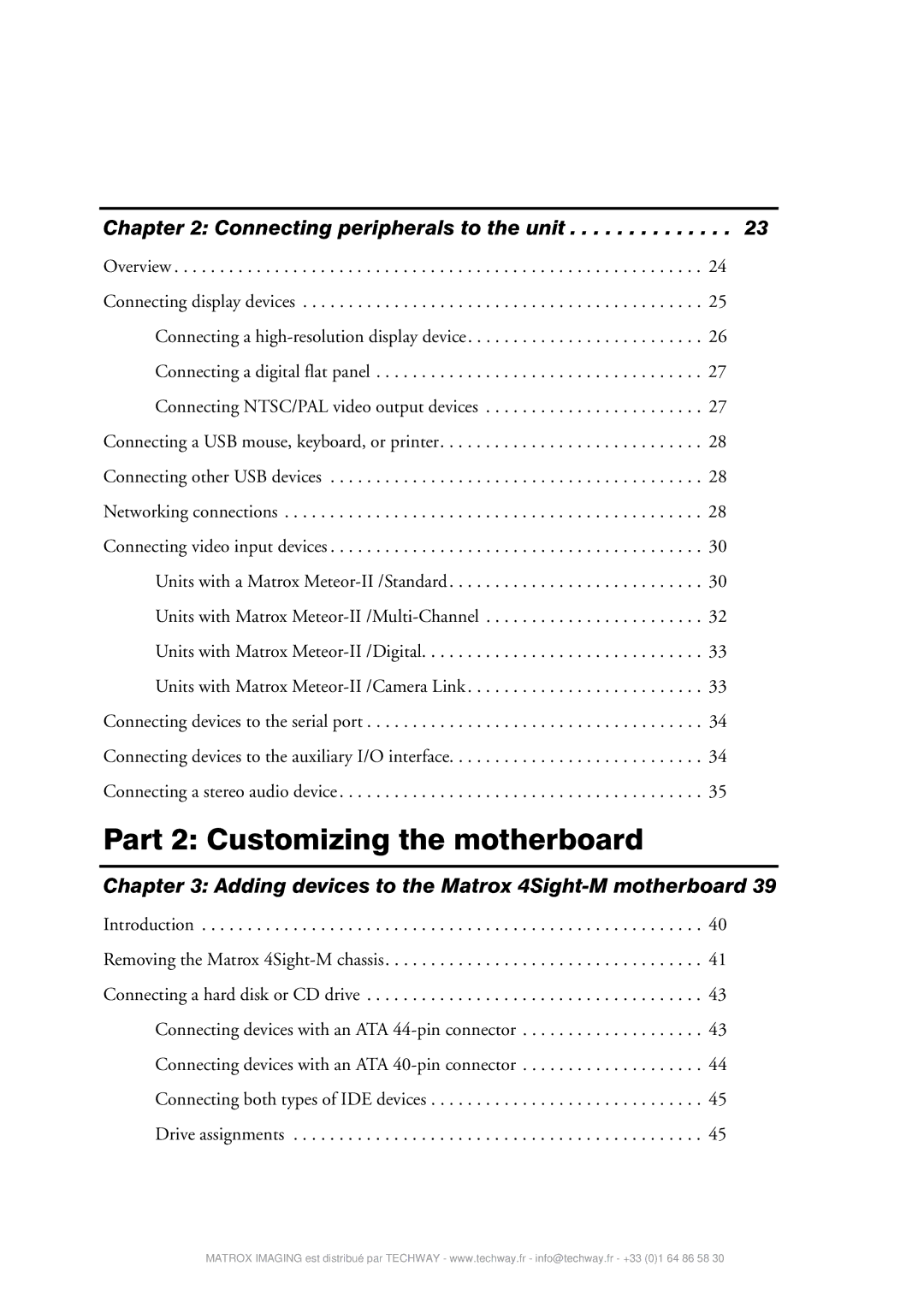 Matrox Electronic Systems 4SIGHT-M manual Part 2 Customizing the motherboard 