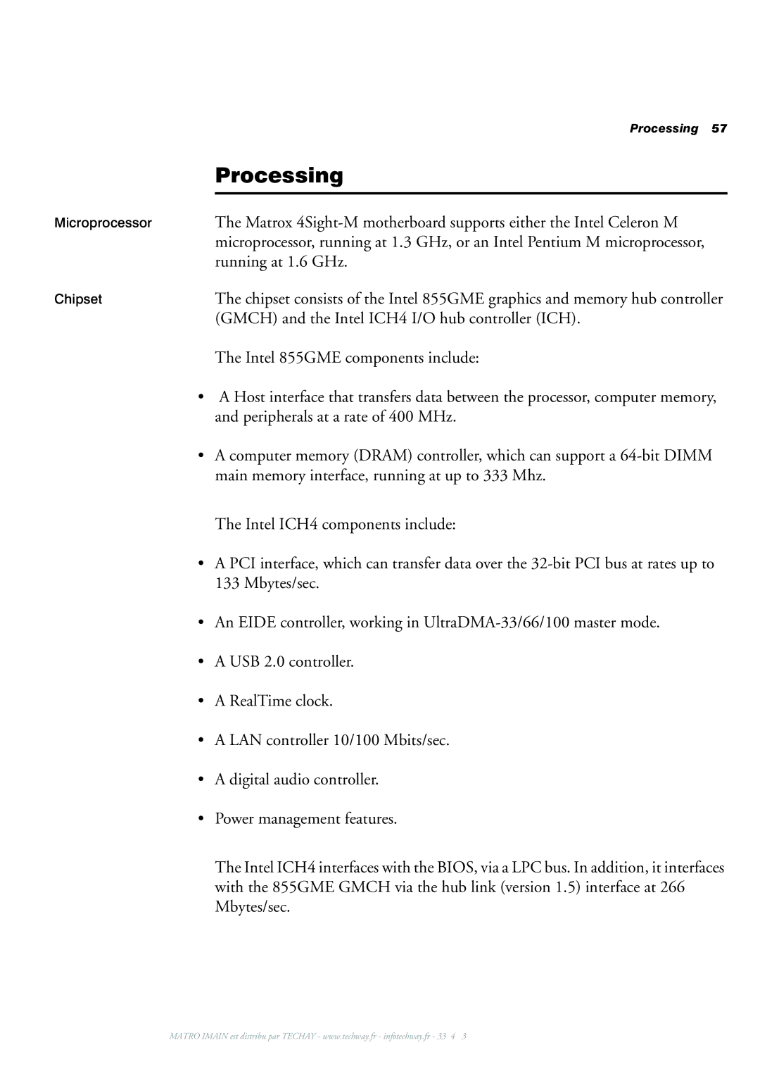 Matrox Electronic Systems 4SIGHT-M manual Processing 