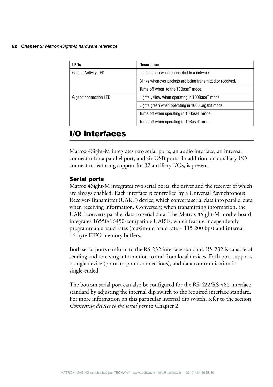 Matrox Electronic Systems 4SIGHT-M manual Interfaces 