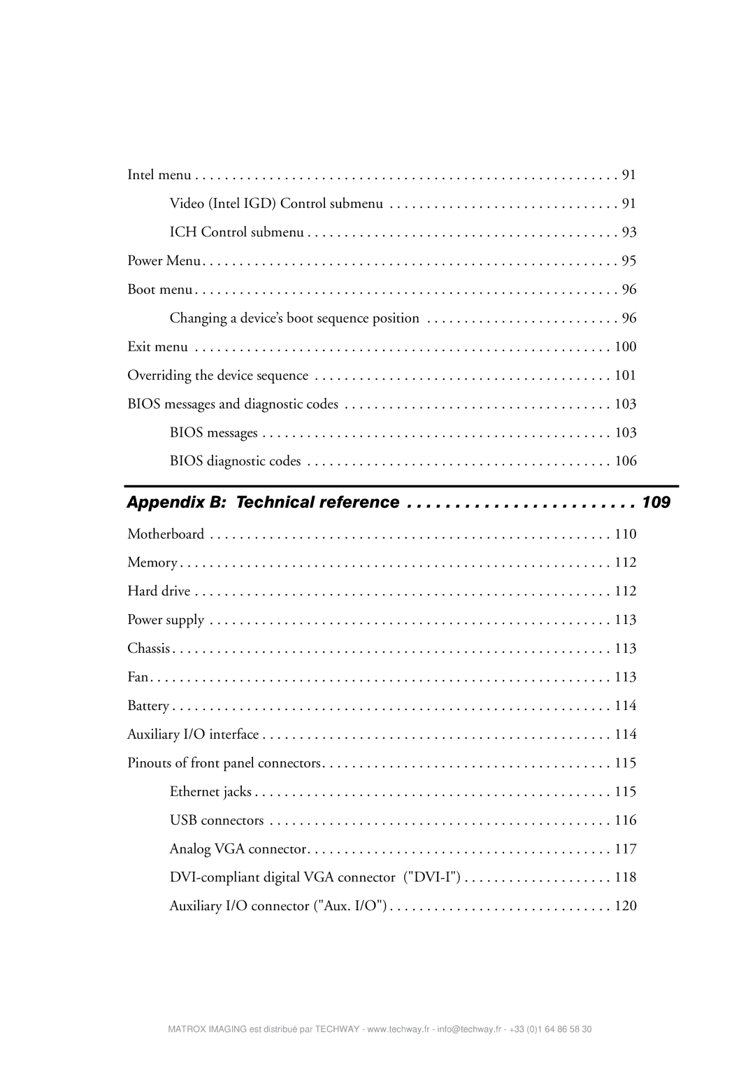 Matrox Electronic Systems 4SIGHT-M manual Appendix B Technical reference 