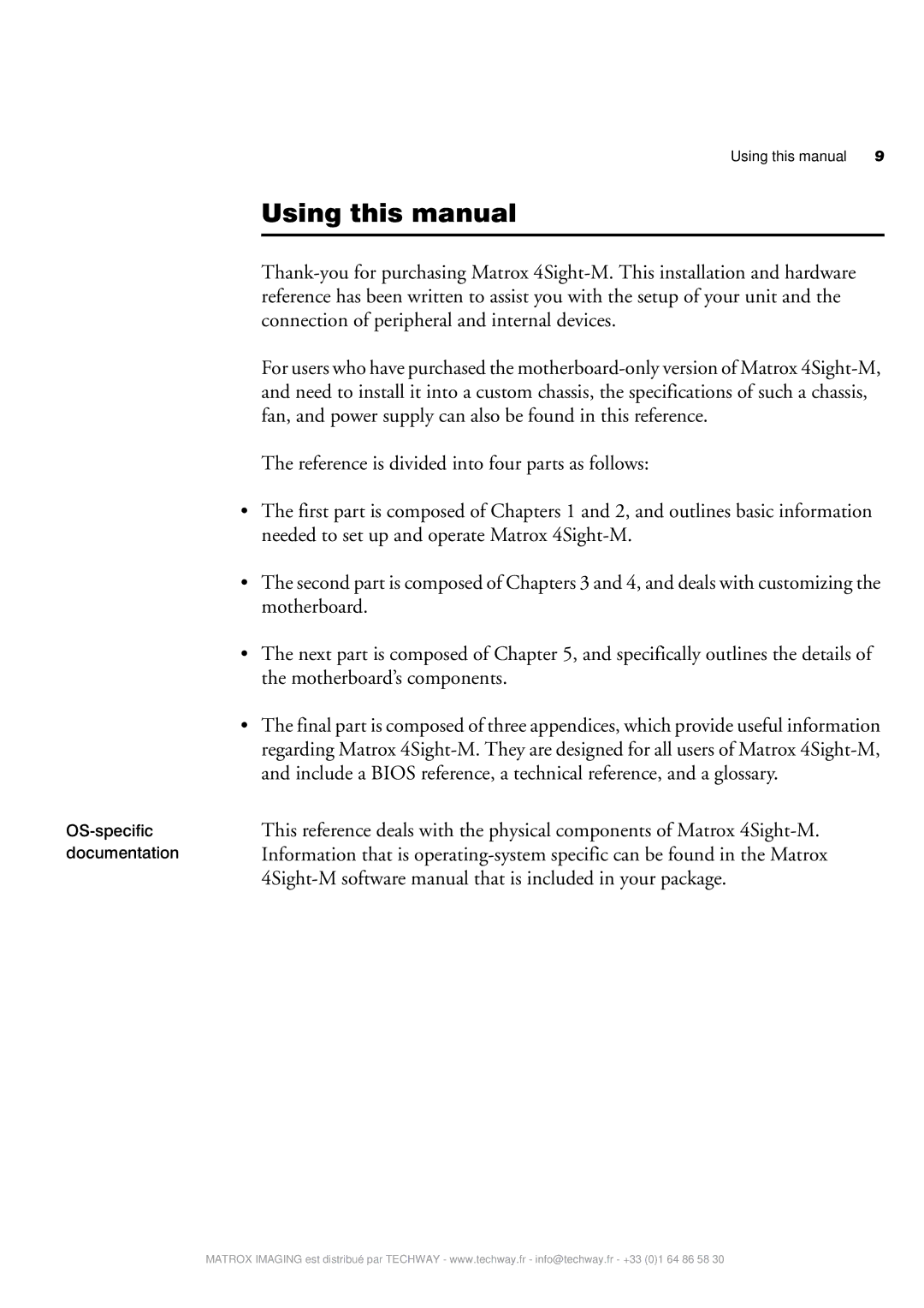 Matrox Electronic Systems 4SIGHT-M Using this manual 