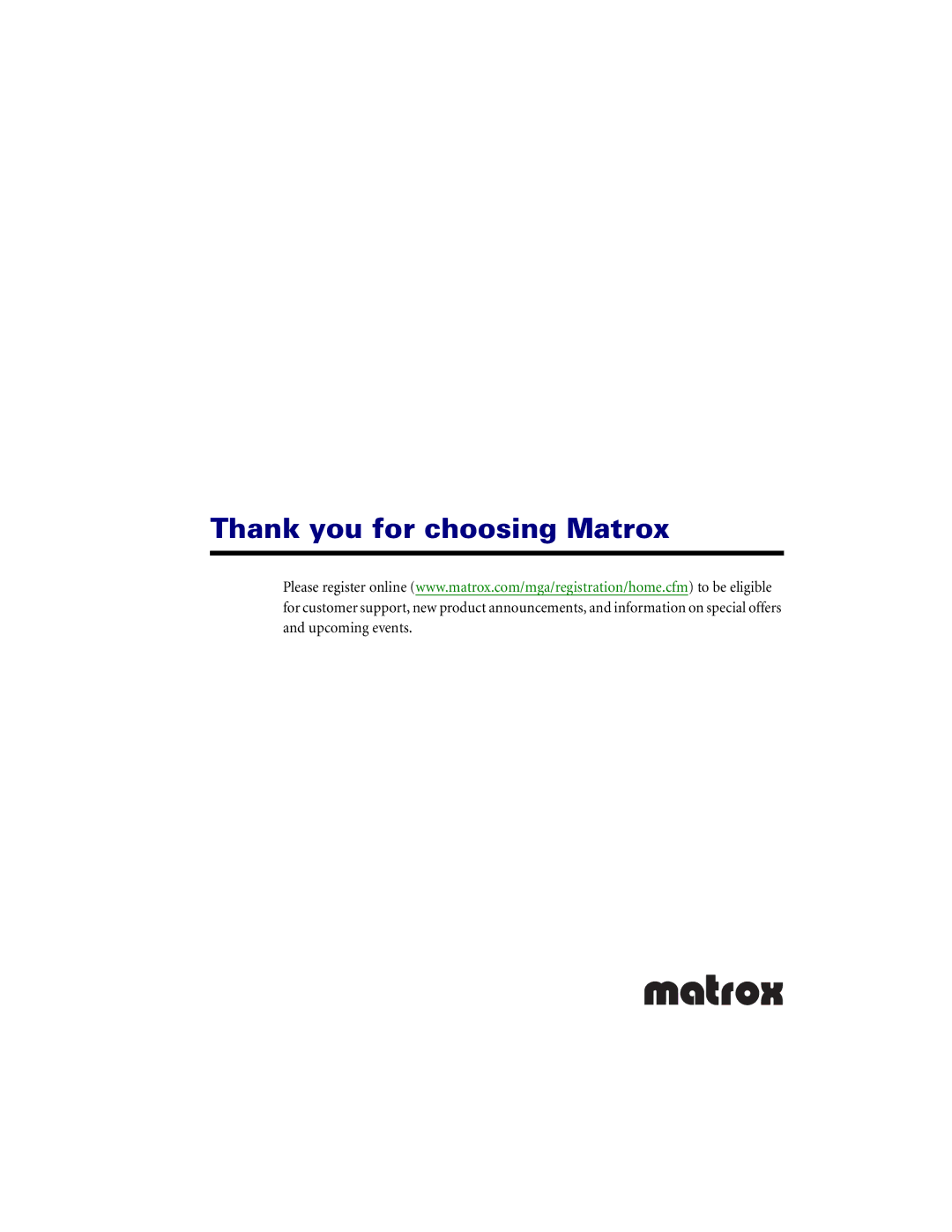 Matrox Electronic Systems LE G450, LX G450, DVI G450, PCI G450 manual Thank you for choosing Matrox 