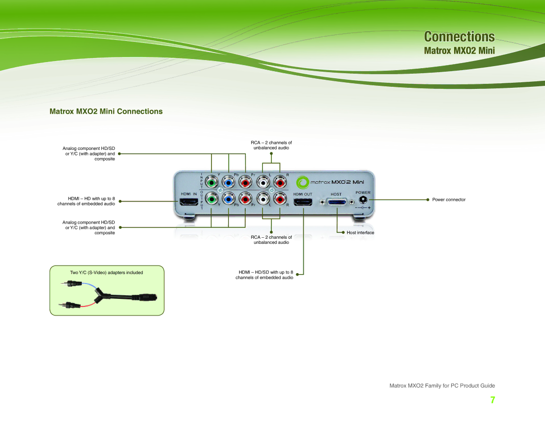 Matrox Electronic Systems manual Matrox MXO2 Mini Connections 