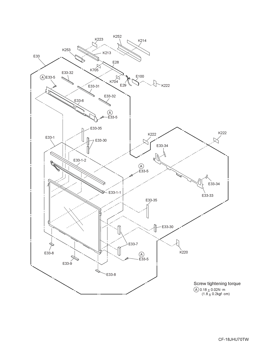 Matsushita CF-18JHU70TW service manual 18 + 0.02N m + 0.2kgf cm 