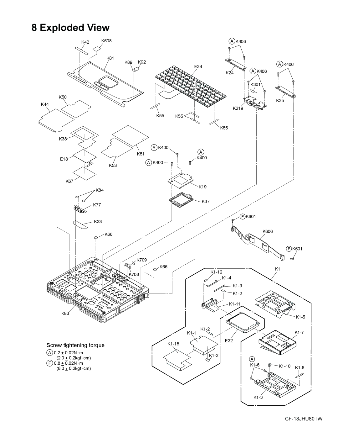 Matsushita CF-18JHU80TW service manual Exploded View 