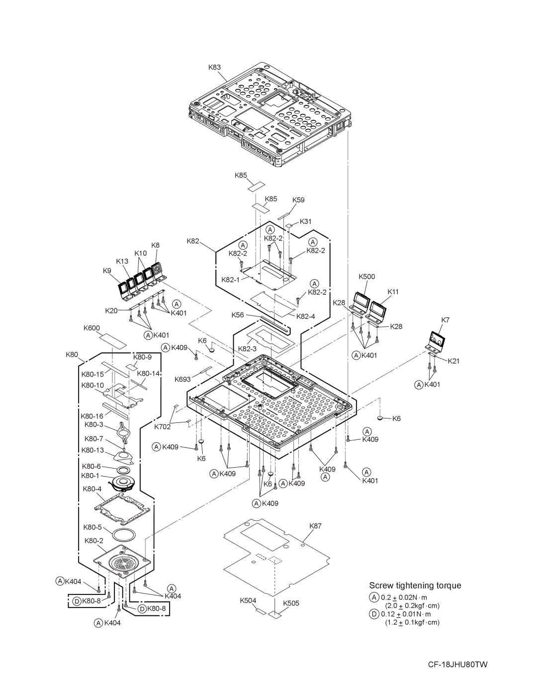 Matsushita CF-18JHU80TW service manual 2 + 0.02N m + 0.2kgf cm 12 + 0.01N m + 0.1kgf cm 