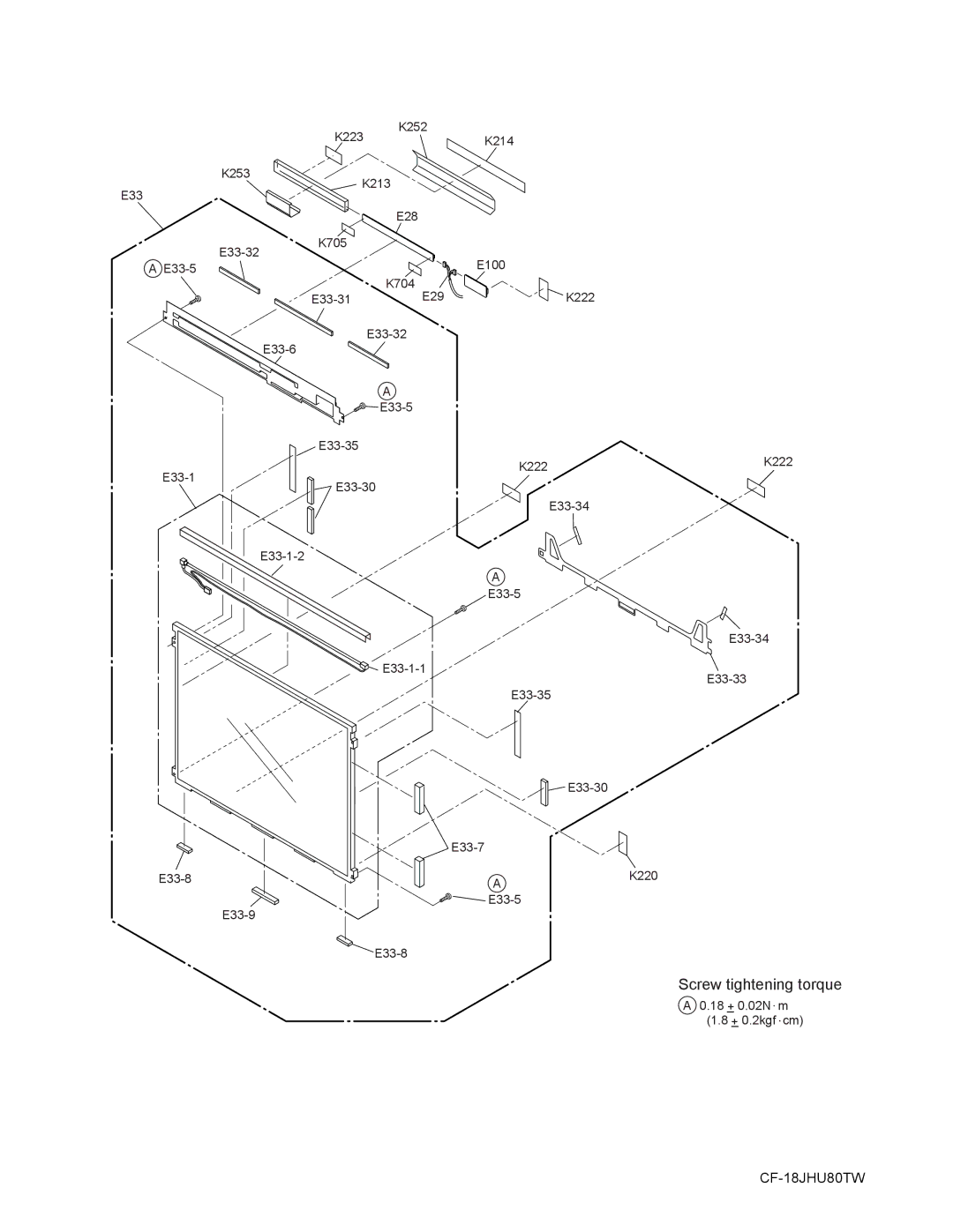 Matsushita CF-18JHU80TW service manual 18 + 0.02N m + 0.2kgf cm 