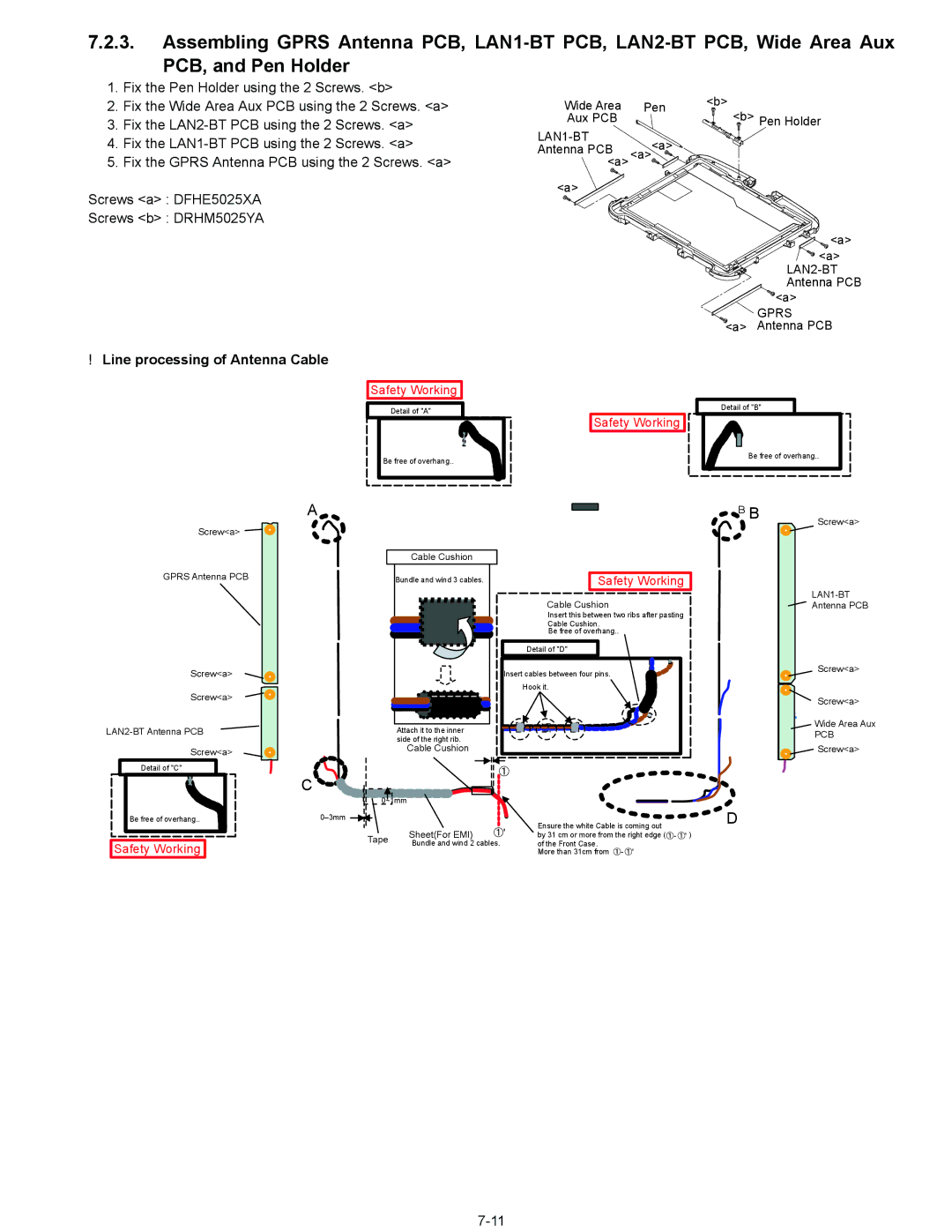 Matsushita CF-18NHHZXBM service manual Line processing of Antenna Cable, Gprs 