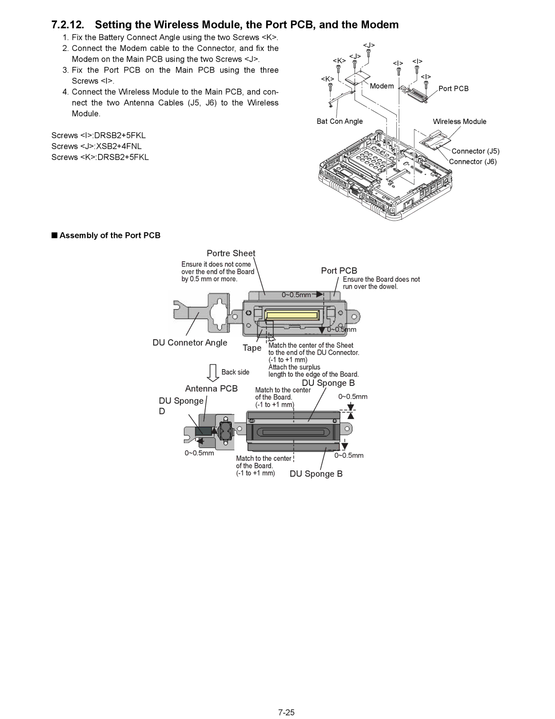 Matsushita CF-18NHHZXBM service manual Setting the Wireless Module, the Port PCB, and the Modem, Assembly of the Port PCB 