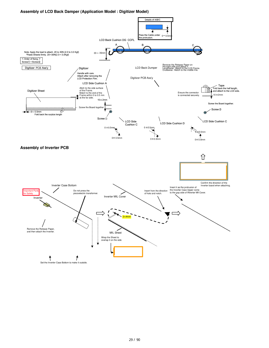 Matsushita CF-19FHGAX service manual Assembly of Inverter PCB 