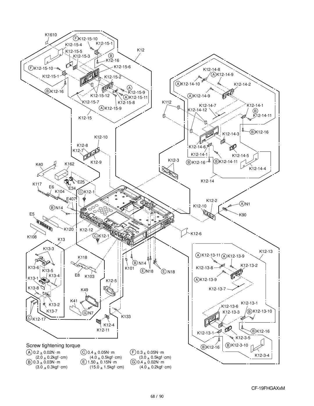 Matsushita CF-19FHGAX service manual K1610 K12-15-10 K12-15-4 K12-15-5 K12-15-3 